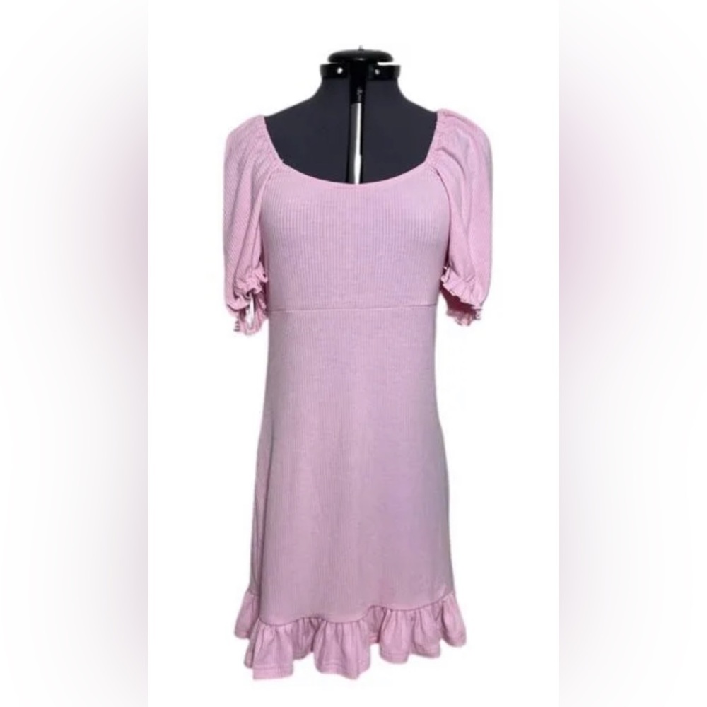 VERO MODA Pink Aria Puff Sleeve Minidress Size Medium NWT